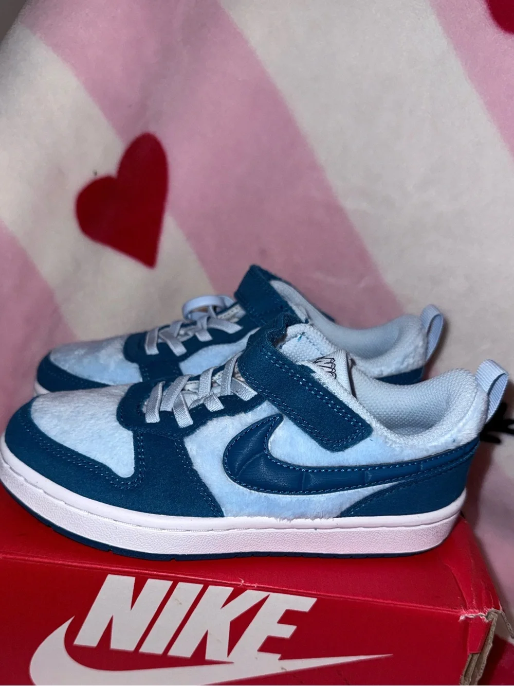 NWT Kids' Court Borough Recraft Low Top Sneaker in Blue/Green, Size 12C